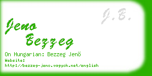 jeno bezzeg business card