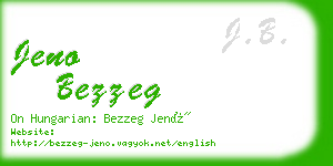 jeno bezzeg business card